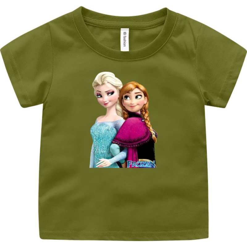 Kaos Anak Perempuan Umur 2-10 Tahun Frozen Atasan Anak Baju Oblong Anak cewek