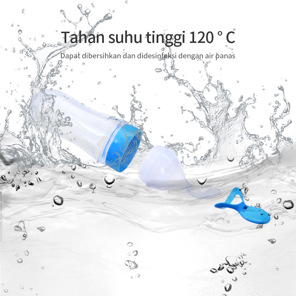 Lakhu 90ML botol sendok makan bayi silicon botol sendok mpasi spoon feeder