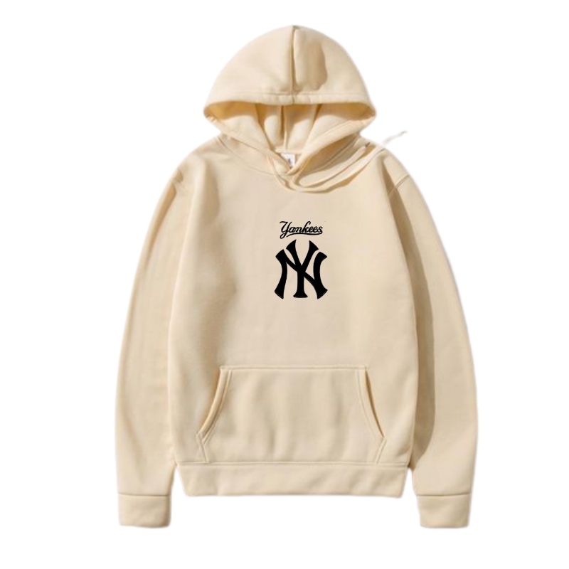 Jaket Hoodie Yankes Newyork Logo NY Cream Premium | Hoodie Yankes NY | Hoodie NY logo Simple