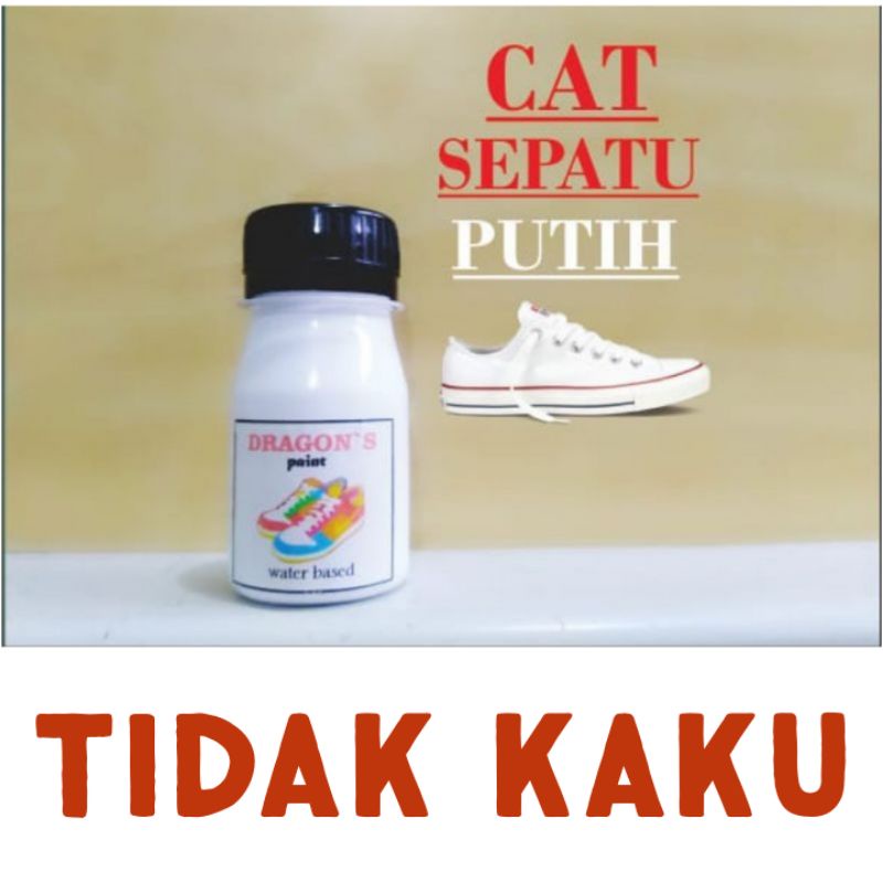 Cat sepatu khusus bahan kain warna Putih FREE KUAS 50ml