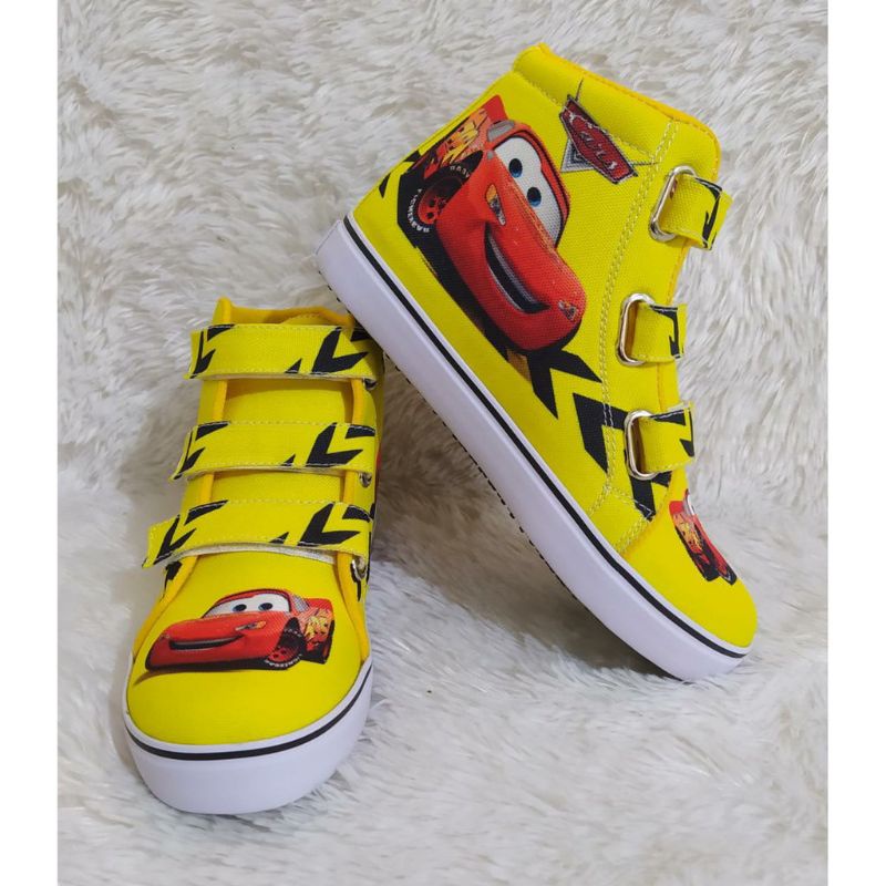 sepatu custom nama motif cars McQueen, gratis cetak nama & foto