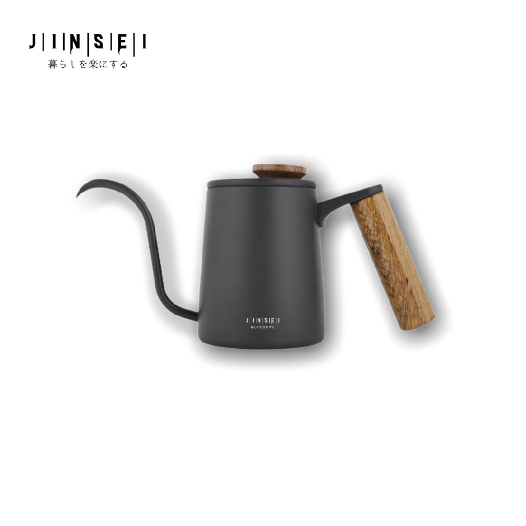 GOOSENECK KETTLE 350ML &amp; 600ml WOODEN HANDLE TEKO KOPI LEHER ANGSA