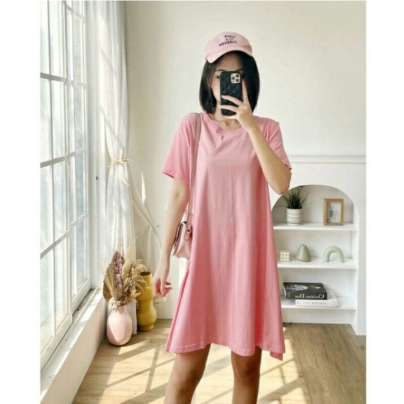 dress polos//dress santai//dress kaos//kaos wanita//mini dress