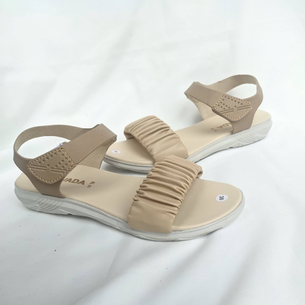 NCTzen - Sandal Korea Tali Belakang Kerut Lucu Sendal Wanita NEVADA Flat 766