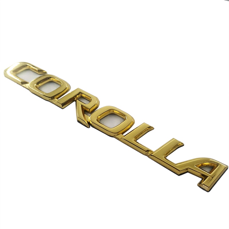 1x Logo Huruf Corolla Logam Besar Mobil Auto Hias Emblem Badge Sticker Decal Pengganti TOYOTA Corolla