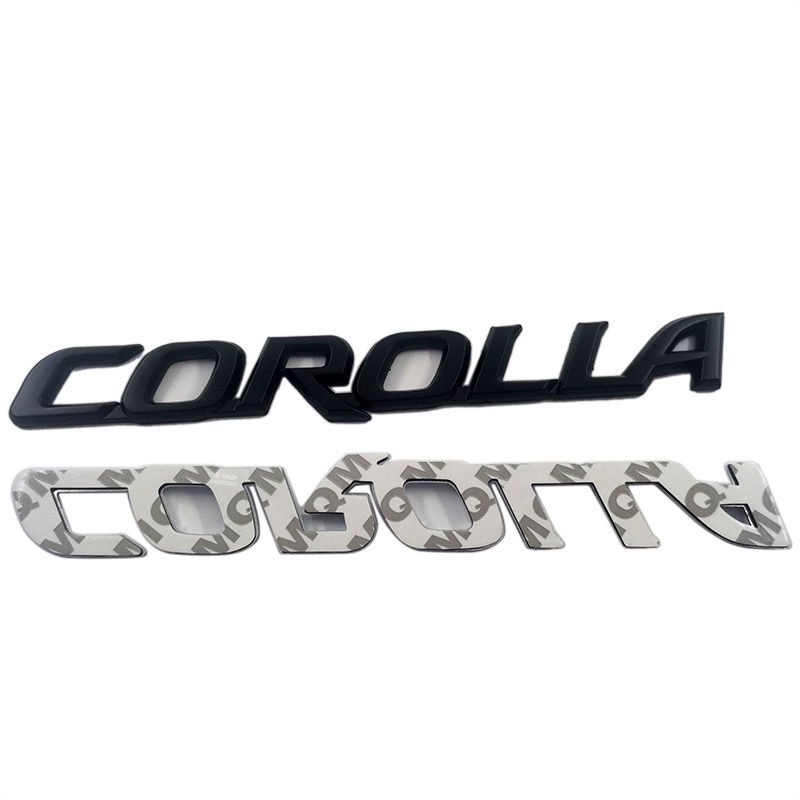 1x Logo Huruf Corolla Logam Besar Mobil Auto Hias Emblem Badge Sticker Decal Pengganti TOYOTA Corolla