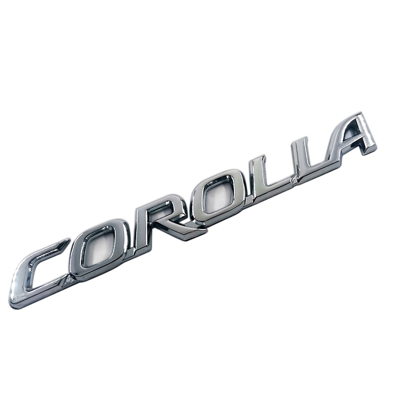 1x Logo Huruf Corolla Logam Besar Mobil Auto Hias Emblem Badge Sticker Decal Pengganti TOYOTA Corolla