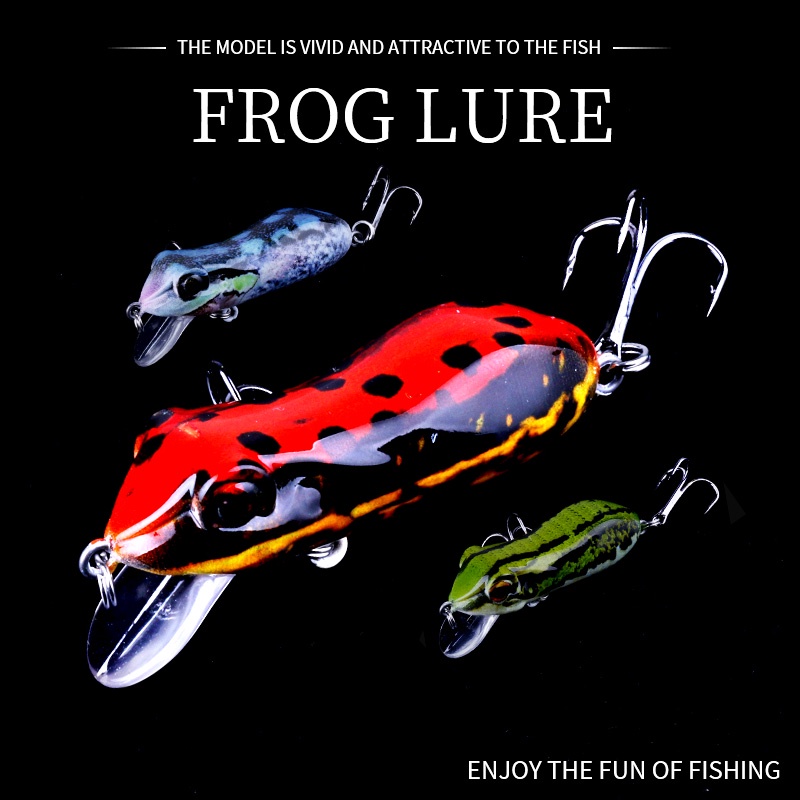 Hengjia 1 Pcs Baru Keras Mengambang Topwater Katak Umpan Dengan Treble Hook Snakehead Fishing Memancing Frog Lure Buatan Tangan Kodok Memancing Umpan Alat Pancing