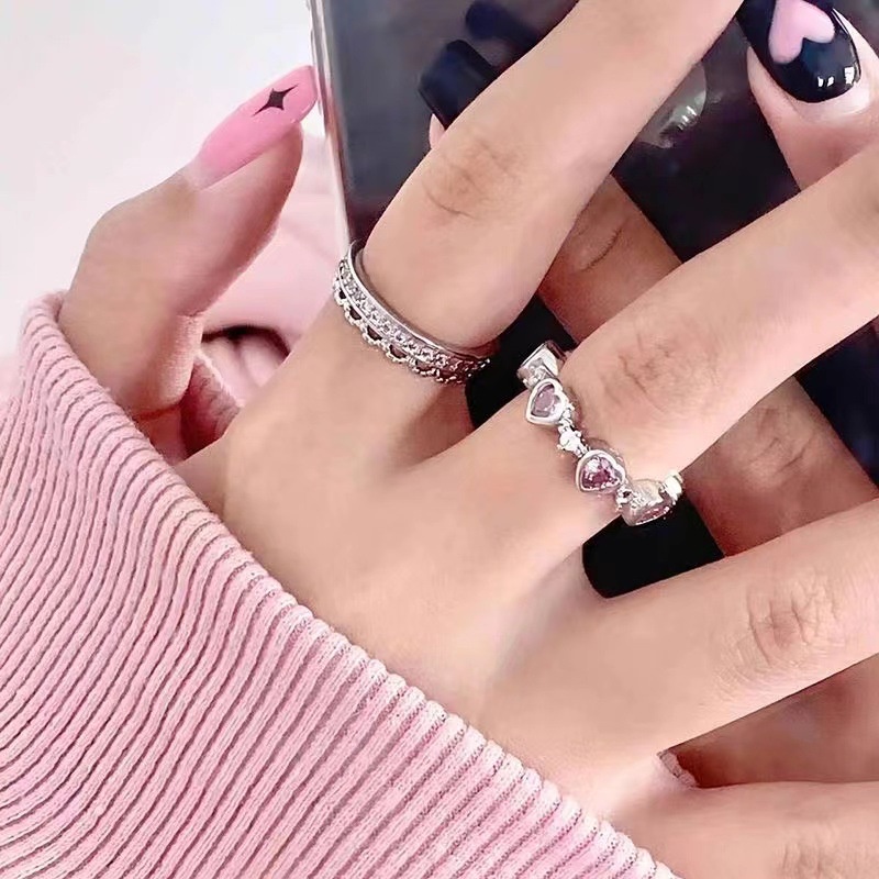 Cincin Adjustable Pembukaan Hati Fashion