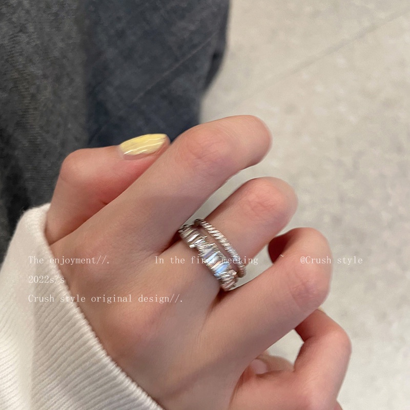 Ay (CN) Korea Camellia Bunga Hati Kupu-Kupu Cincin Kristal Zirkon Tetes Minyak Rings Untuk Aksesoris Perhiasan Wanita