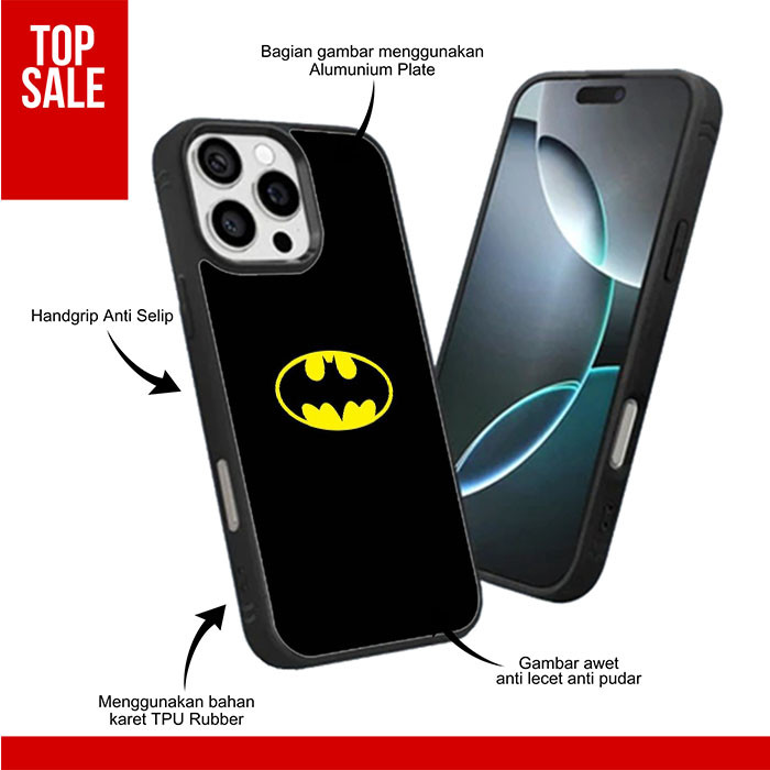 Case Casing Custom TPU Rubber iPhone 16 15 14 13 12 11 X XR XS Mini Plus Pro Max Batman RK288
