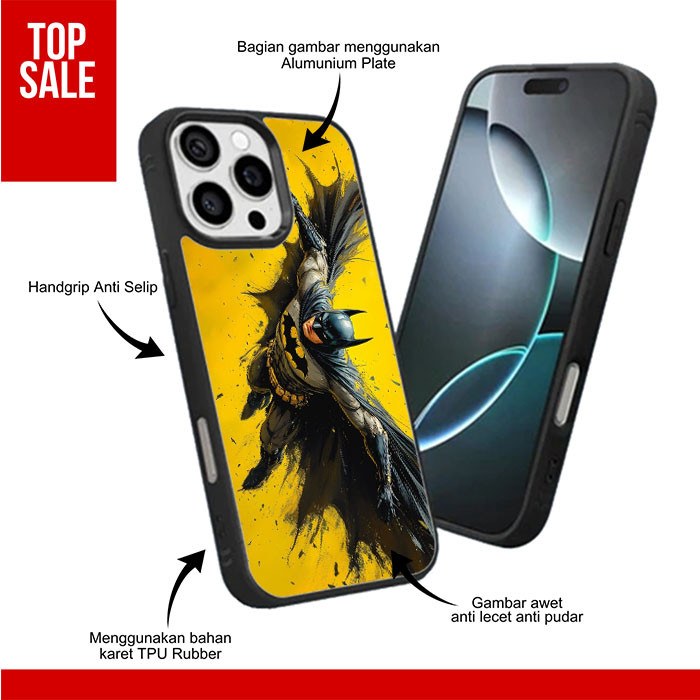 Case Casing Custom TPU Rubber iPhone 16 15 14 13 12 11 X XR XS Mini Plus Pro Max Batman RK295
