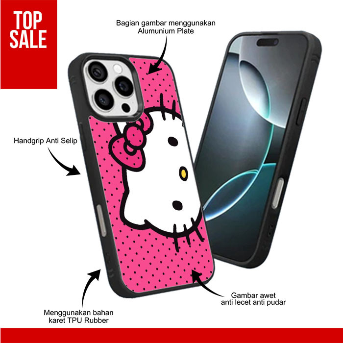 Case Casing Custom TPU Rubber iPhone 16 15 14 13 12 11 X XR XS Mini Plus Pro Max Hellow Kitty RK298