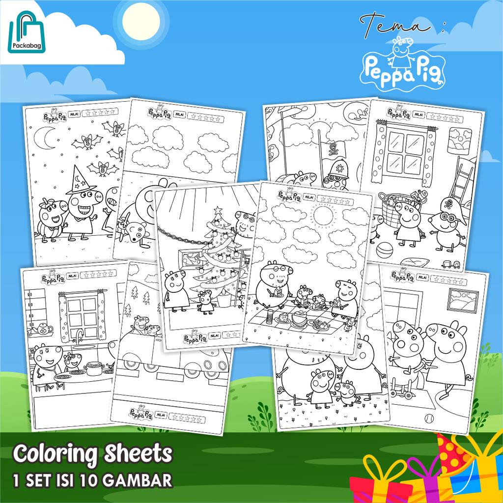 

KERTAS MEWARNAI ANAK A5 MURAH – 1 PACK ISI 10 LEMBAR – COLORING SHEETS KARTUN EDUKATIF PEPPA PIG
