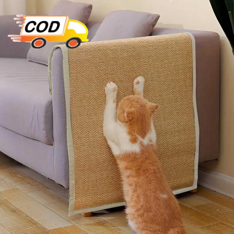 Karpet Garukan Kucing Multifungsi Anti Gores Scratcher Mat Serat Bambu Pelapis Sofa Lantai Meja