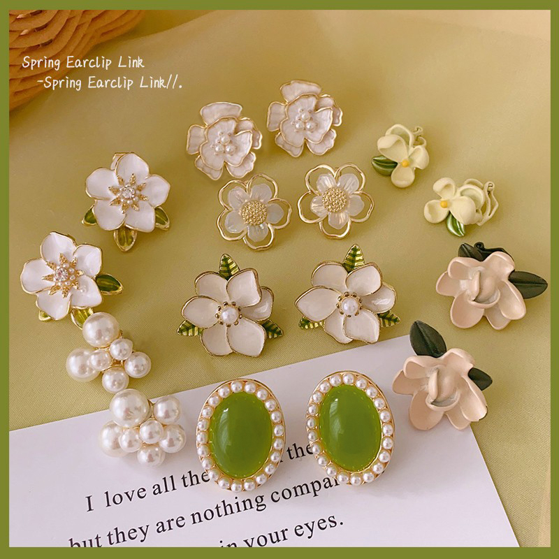 Ear Clip New Flower Klip Telinga Tanpa Tindik Anting Penutup Anting Kepala