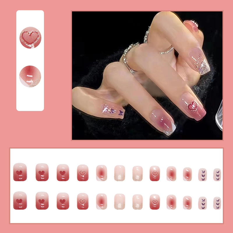 Kuku Palsu Fake Nail 24 Pcs Kemasan Strip Kuku Palsu Baru Fake Nails Kuku Palsu 3d Kuku Palsu Polos French Manicure-T115