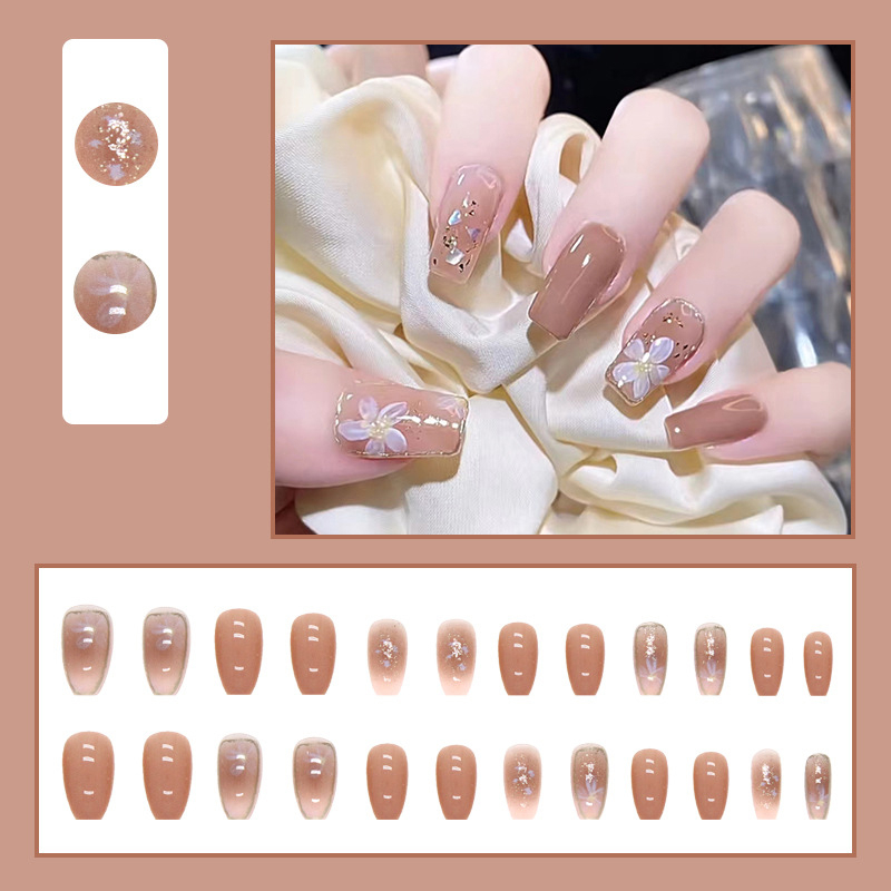 Kuku Palsu Fake Nail 24 Pcs Kemasan Strip Kuku Palsu Baru Fake Nails Kuku Palsu 3d Kuku Palsu Polos French Manicure-T127
