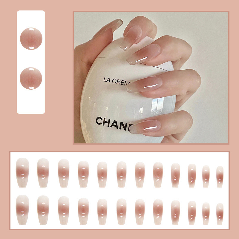 Kuku Palsu Fake Nail 24 Pcs Kemasan Strip Kuku Palsu Baru Fake Nails Kuku Palsu 3d Kuku Palsu Polos French Manicure-T130