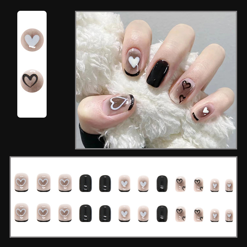 Kuku Palsu Fake Nail 24 Pcs Kemasan Strip Kuku Palsu Baru Fake Nails Kuku Palsu 3d Kuku Palsu Polos French Manicure-T138