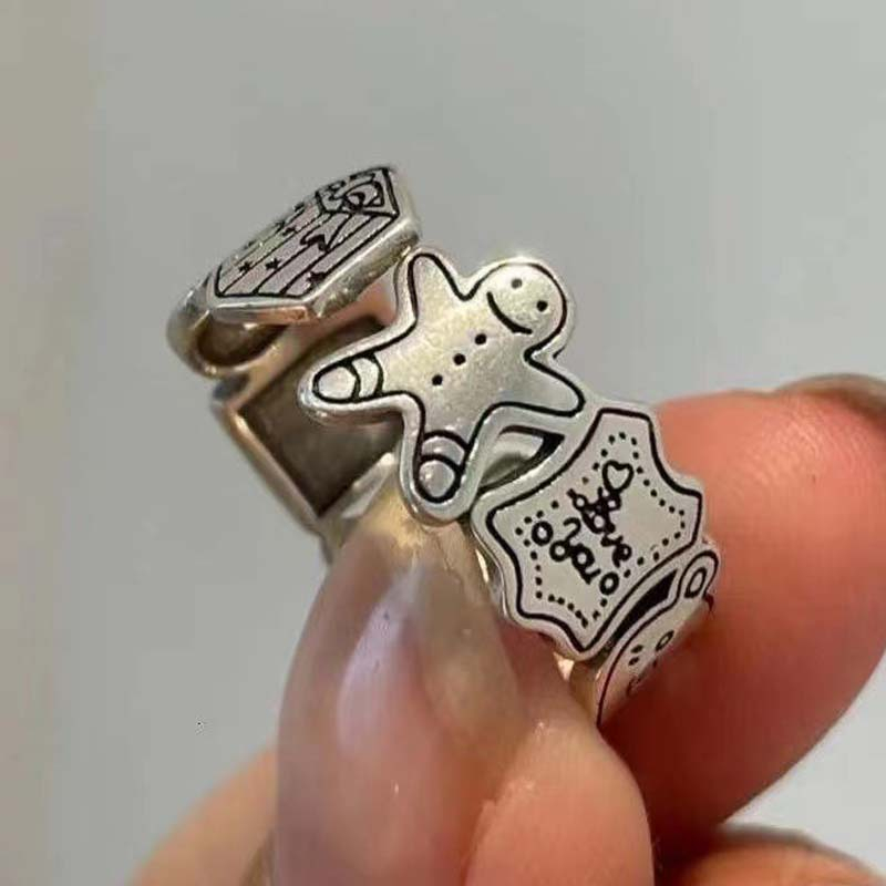 Kartun Angka Cincin Perempuan Terbuka Cincin Adjustable Cincin Hadiah Perhiasan