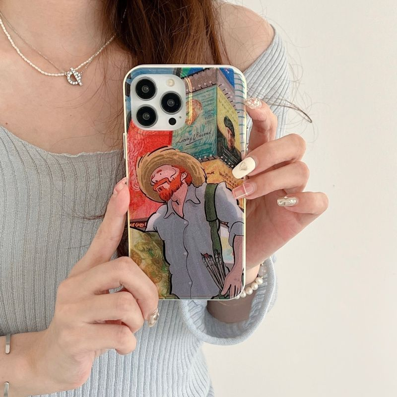 New mode! Pirate King and Van Gogh Colorful Silk Textured Phone Case IPHONE 14 Pro Max 13 Pro Max 12 Pro Max 11 Phone Case