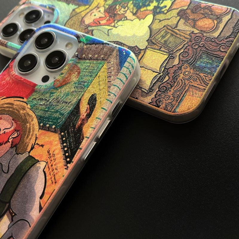 New mode! Pirate King and Van Gogh Colorful Silk Textured Phone Case IPHONE 14 Pro Max 13 Pro Max 12 Pro Max 11 Phone Case