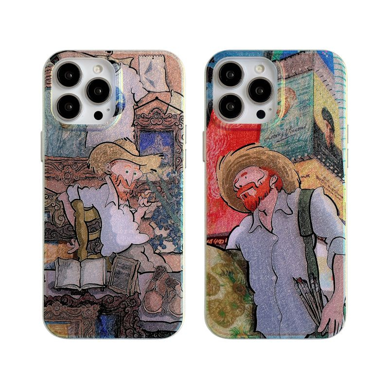 New mode! Pirate King and Van Gogh Colorful Silk Textured Phone Case IPHONE 14 Pro Max 13 Pro Max 12 Pro Max 11 Phone Case