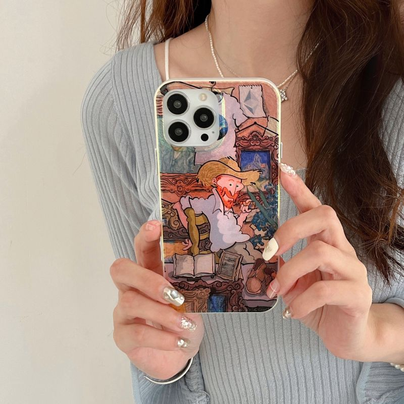 New mode! Pirate King and Van Gogh Colorful Silk Textured Phone Case IPHONE 14 Pro Max 13 Pro Max 12 Pro Max 11 Phone Case