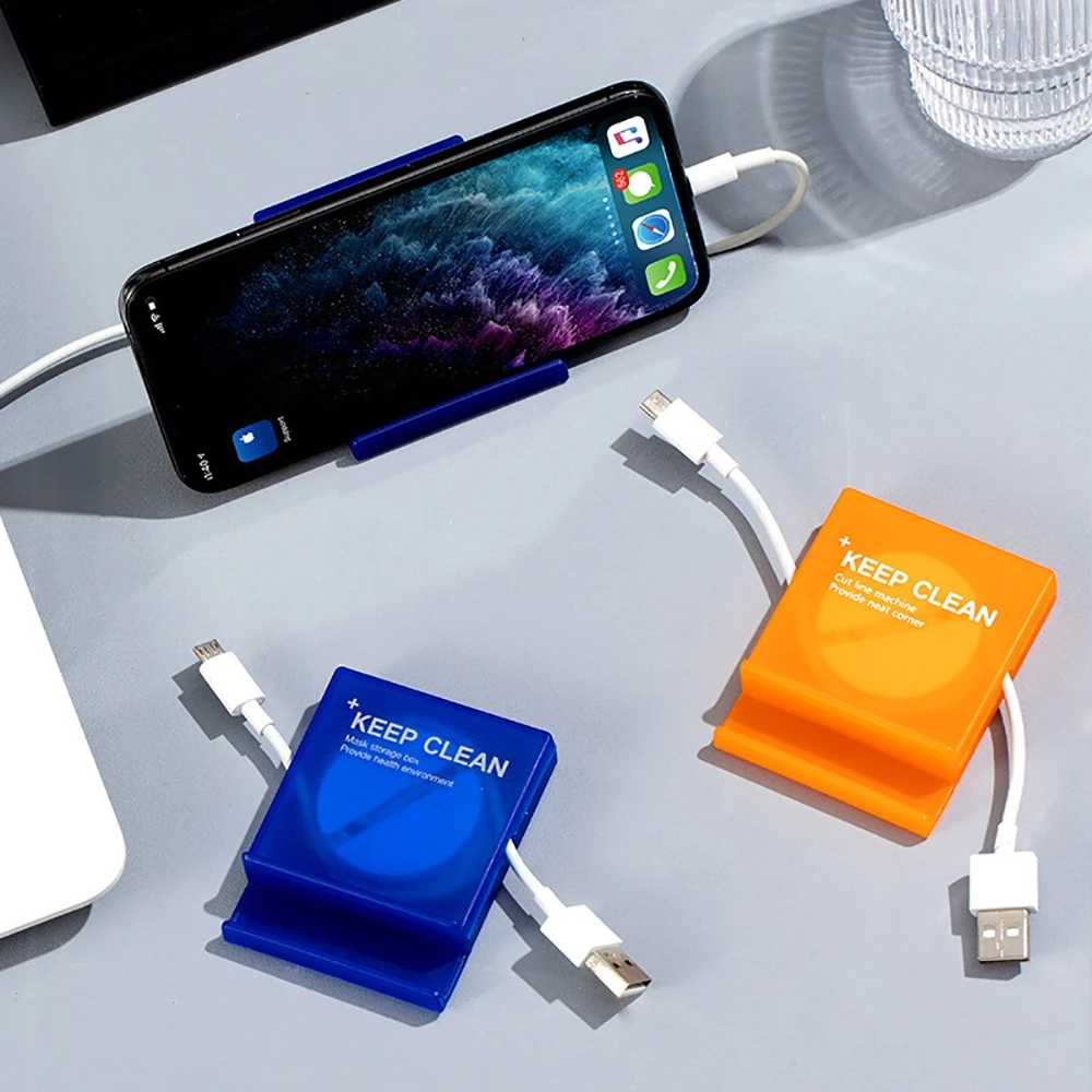 Pp Wire Winder Box Tempat Penyimpanan Berputar Kabel Data Organizer Portable USB Charger Holder Wadah Kabel Handphone Multifungsi