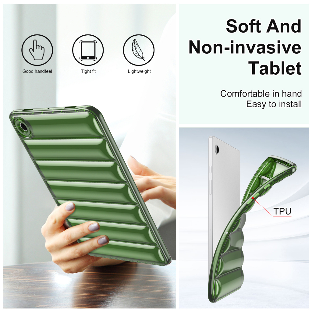 Untuk Samsung Galaxy Tab A7 Lite (2021) 8.7 &quot;SM-T220 SM-T225 T225N Tab A 8.0 (2019) SM-T290 SM-T295 Fashion Color Down Pakaian Style Tablet Cover Pelindung Transparan Lembut TPU Case