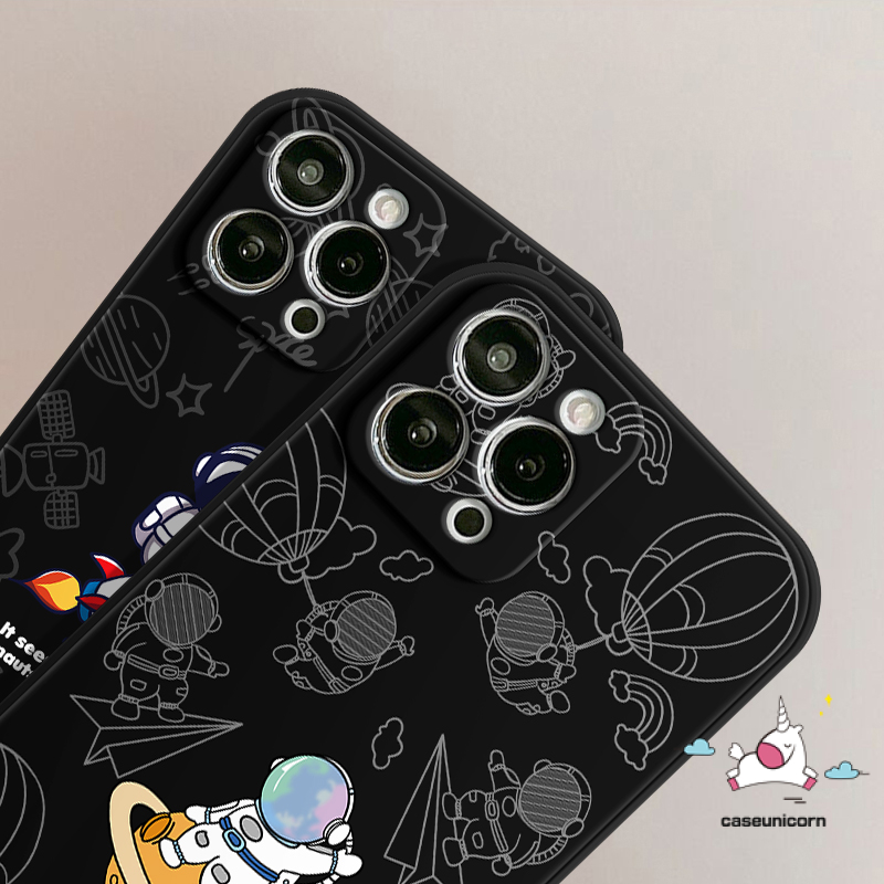 Kartun Astronot NASA Casing Pola Sisi Tepi Lurus Untuk Vivo Y22 Y16 Y21 Y15 Y20 Y02 Y11 Y12 Y31 V25E Y35 Y15 Y30 Y51 Y95 Y12s Y20s Y91 V23E Y91C Y53 Y12i Y20i Y22s Y50 Y30i Y93