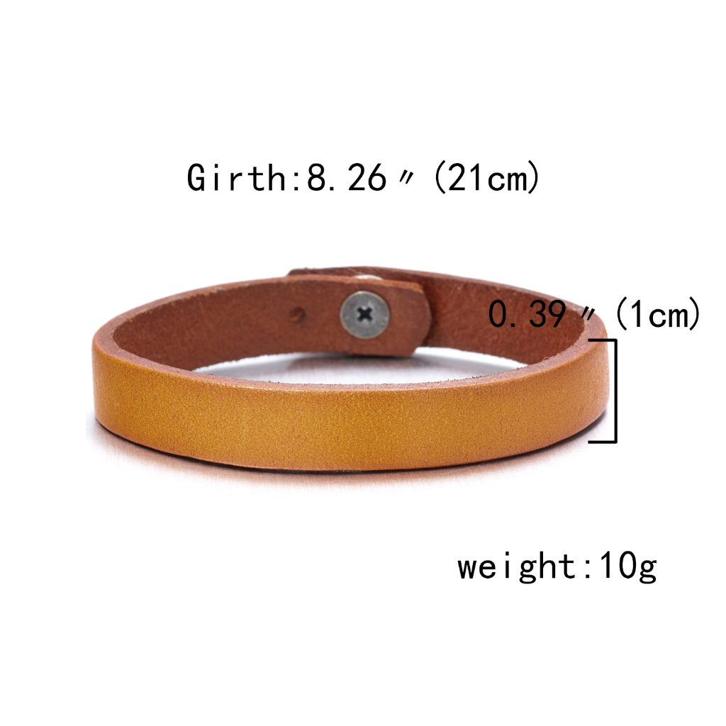 Gelang Kulit Pria Lilit Gelang Kulit Bintang Ringan Lebar 1cm-2.4cm