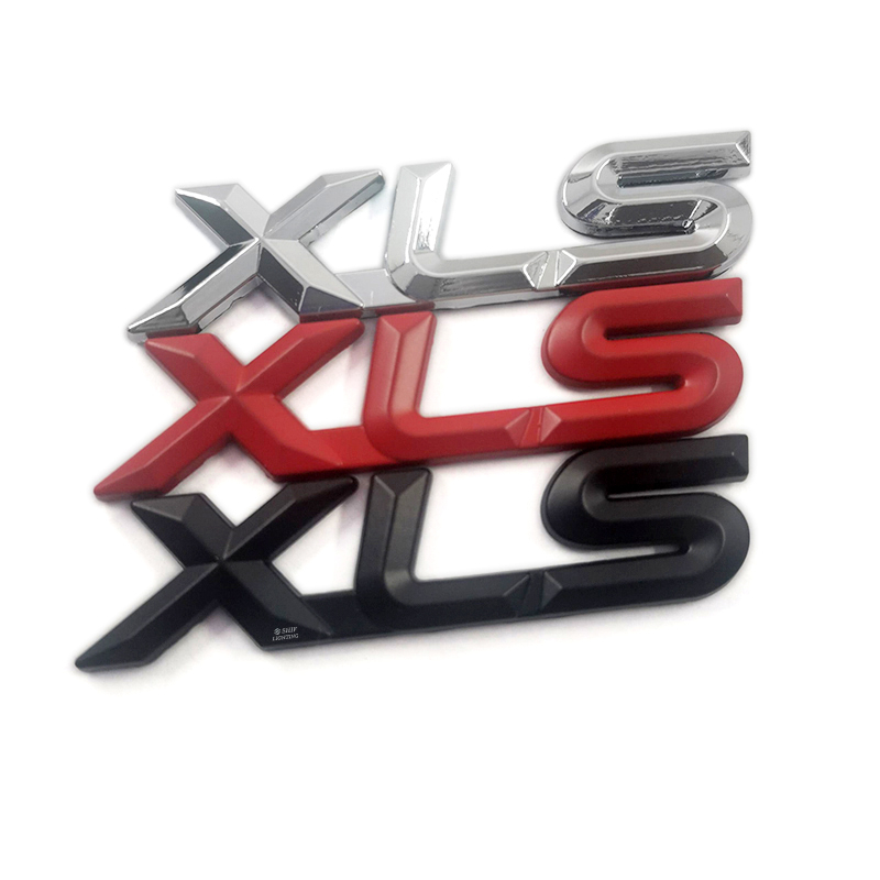 1x Logam Hitam Merah Chrome XLS Huruf Mobil Auto Rear Trunk Lid Emblem Badge Stiker Decal Pengganti XLS