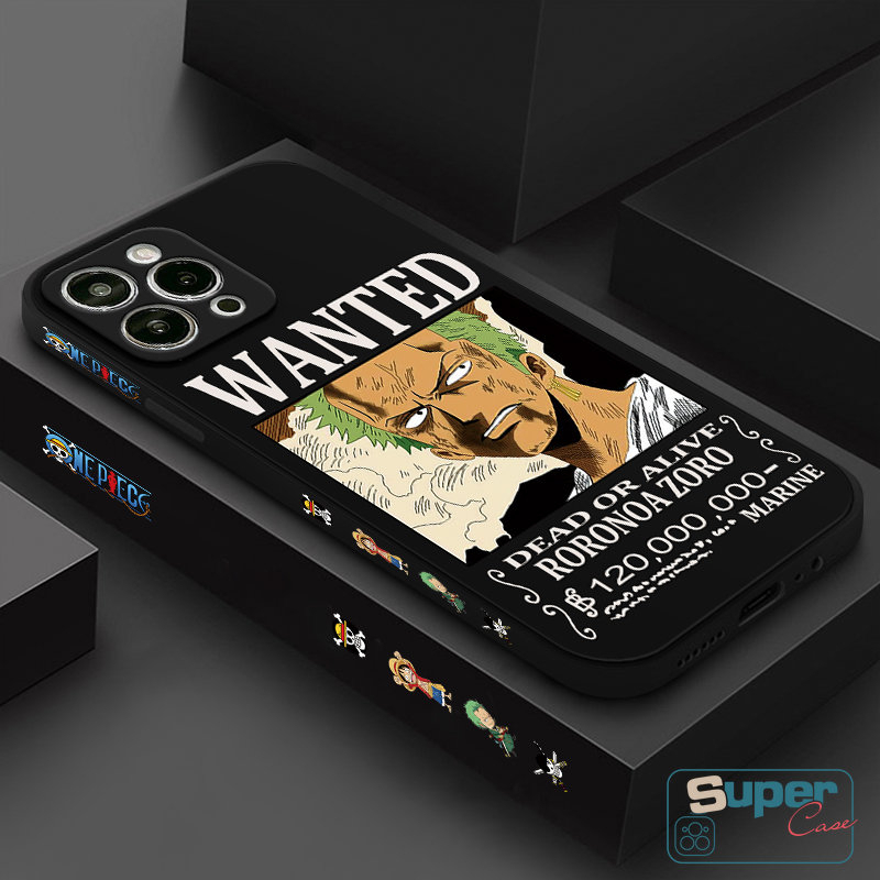 Oppo A17 Reno 8T 8 7 6 5F 5 A7 A5s A3s A12 A54 A16 A9 A55 A57 A15 A95 A76 A94 A53 A31 A1K A78 A96 A36 A74 A5 A52 A11 One Piece Luffy Lucu Zoro Lurus Pinggir Samping Cetak Soft Case