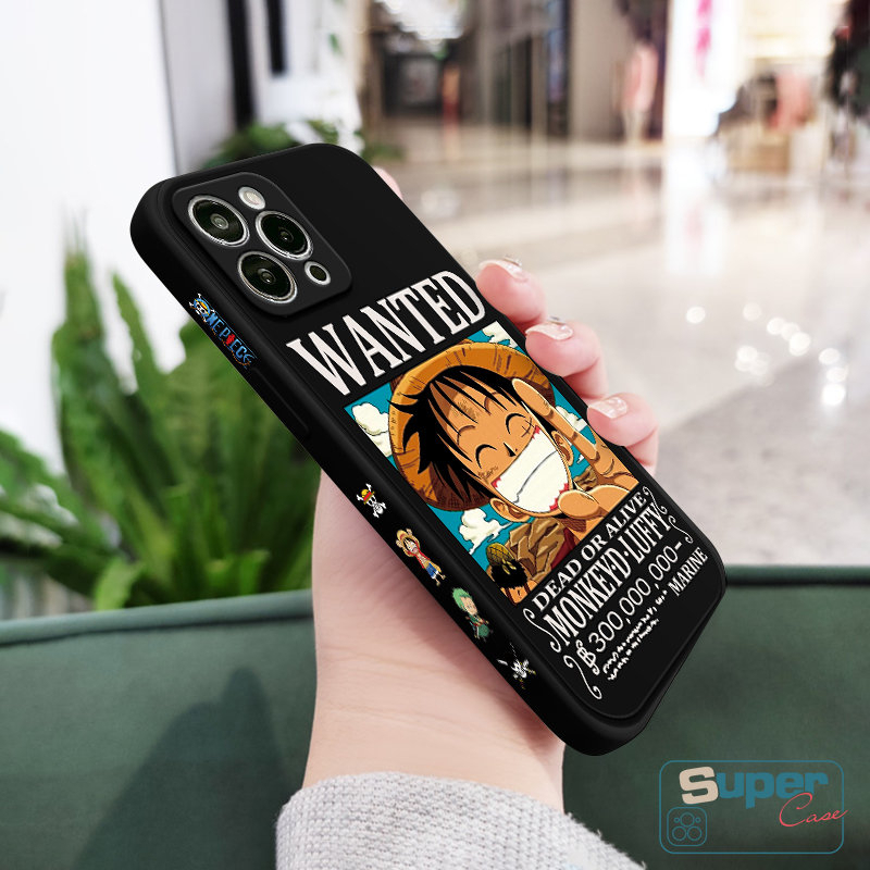 Fashion Kartun One Piece Keren Luffy Zoro Case Kompatibel Untuk IPhone 7Plus 13 11 12 14 Pro Max XR 6 7 8 6S Plus X XS Max SE 2020 Sisi Pola Tepi Lurus Side print Tpu Soft Case