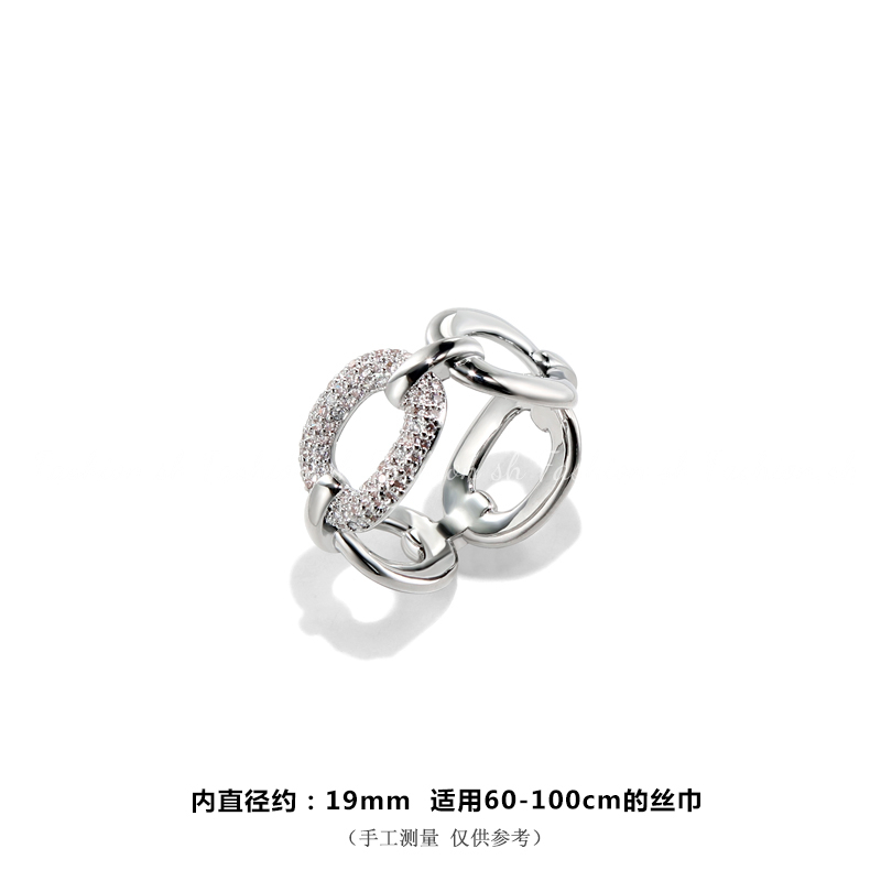 Bros / Pin Desain Cincin Bulat Hias Kristal Bahan alloy Untuk Aksesoris scarf / Syal M40331
