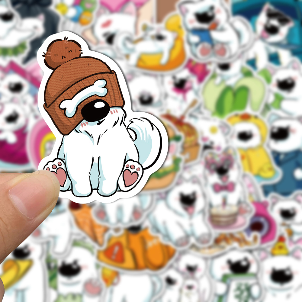 50pcs Stiker Lucu Samoye Kartun Lucu Dekorasi Helm Ponsel Stiker Tahan Air