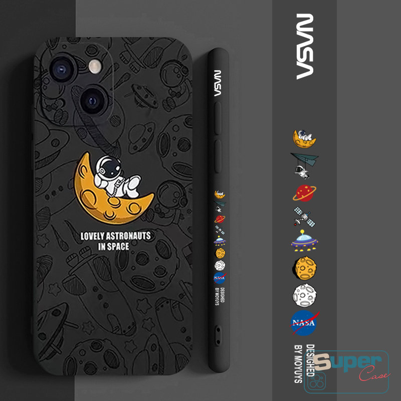 Casing Astronot NASA Untuk Samsung A34 A14 A13 A32 A54 A23 A04s A02s A03s A12 A03 A04 A22 A20s A21s A52 A33 A53 A51 A11 A52 A31 A50 A10s A71 A50s A30s A72 A52s Soft Case Motif Samping