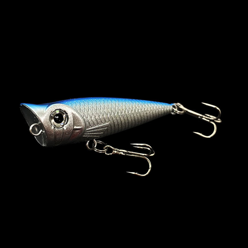 1pcs Popper Ikan Kecil Umpan Pancing Umpan Keras 5cm/4g Crankbait Wobbler Tackle TopWater Mengambang Pike Umpan Dengan Kait Treble