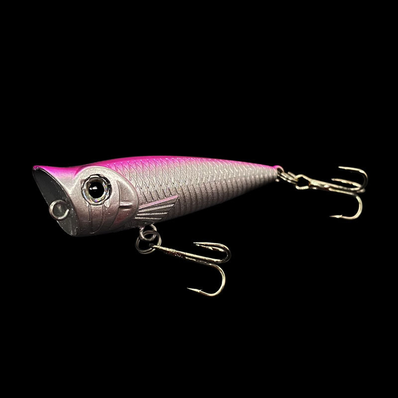 1pcs Popper Ikan Kecil Umpan Pancing Umpan Keras 5cm/4g Crankbait Wobbler Tackle TopWater Mengambang Pike Umpan Dengan Kait Treble