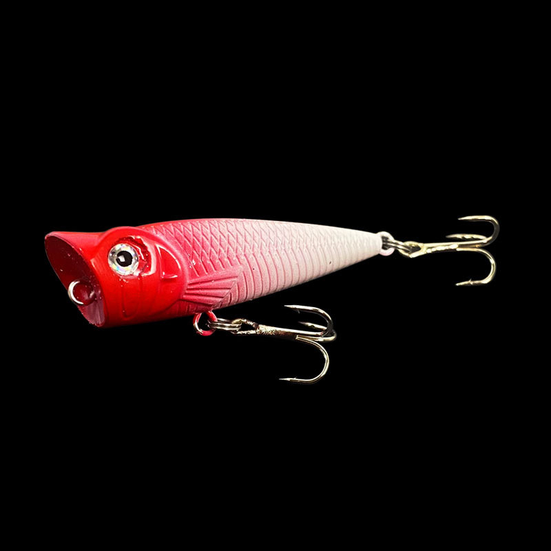 1pcs Popper Ikan Kecil Umpan Pancing Umpan Keras 5cm/4g Crankbait Wobbler Tackle TopWater Mengambang Pike Umpan Dengan Kait Treble