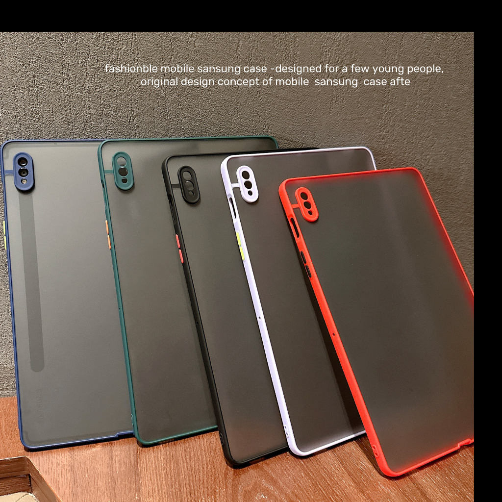 Untuk Samsung Galaxy Tab S6 Lite 2022 2020 10.4 &quot;SM-P613 SM-P619 SM-P610N SM-P615 SM-P610 Fashion Skin Feel Tablet Shockproof Protection Case Bingkai Warna Matte Bening Penutup Belakang