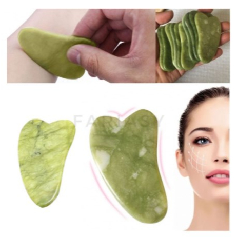 【READY STOCK】ALAT PIJAT WAJAH BATU GUA SHA TERAPI MUKA JADE GIOK PENCEGAH KERUT ALAMI BATU ASLI GIOK