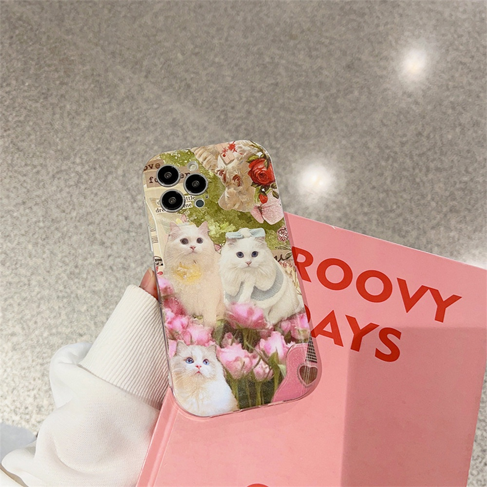 Casing Kucing Lucu Untuk Redmi10 10S Note11 9S Note8 Note7 Pro Redmi 9A 9T Xiaomi Poco X3 GT M3 M3Pro Floral Ragdoll Casing Ponsel Silikon Lembut