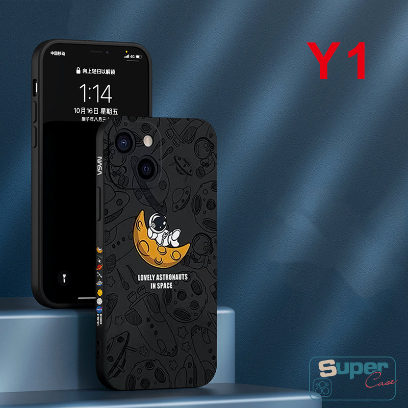 Untuk VIVO Y35 Y16 Y21s Y22 Y12s Y02 Y15s Y21 Y22s Y02A Y20s Y20 Y12 Y15 Y12i Y33s Y20i Y02T Y11 Y17 Y91 Y30 V25E V23 V25 Y11s Y53 Y51 Y15A Y21A Y91C Pola Samping Nasa Astronot Case