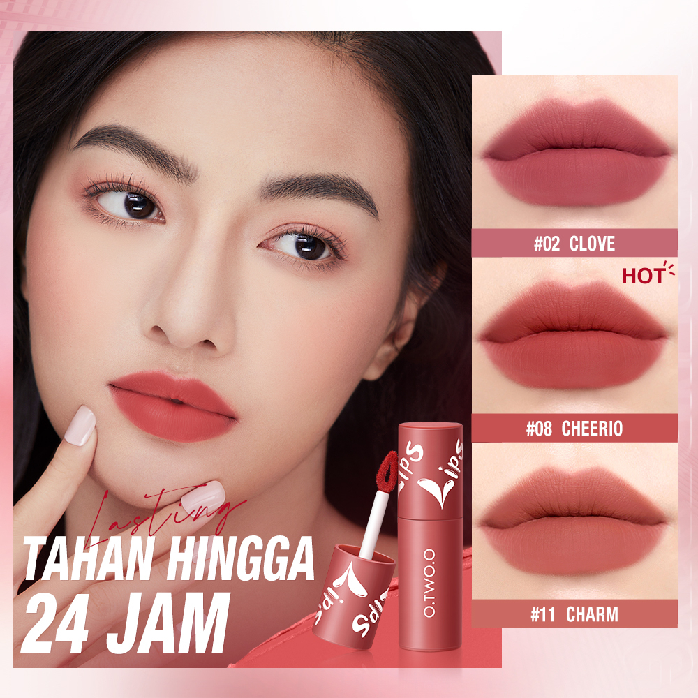 O.TWO.O Velvet Matte Liptint Lip &amp; Cheek Mud Dual-use Lip Clay High Pigmented Long Lasting Not Dry Concealing Lip Lines Liquid Lipstick