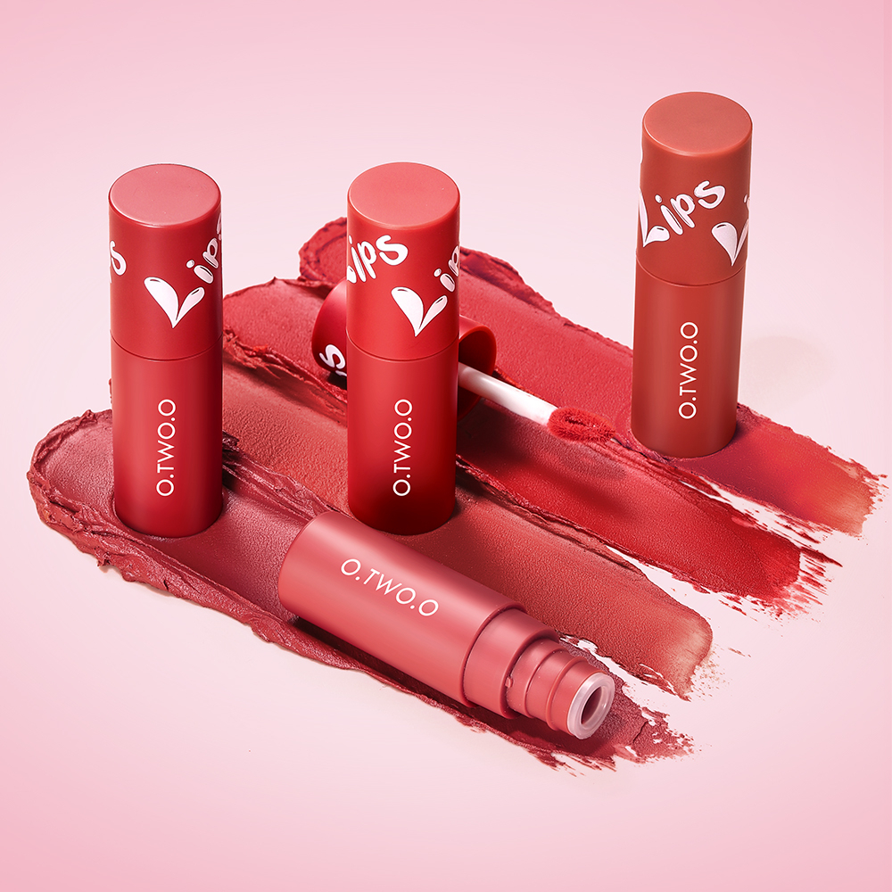 O.TWO.O Velvet Matte Liptint Lip &amp; Cheek Mud Dual-use Lip Clay High Pigmented Long Lasting Not Dry Concealing Lip Lines Liquid Lipstick