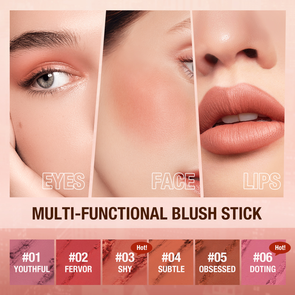 O.TWO.O 2psc/set 3 In 1 Blush Stick &amp; Face Makeup Primer Invisible Pore