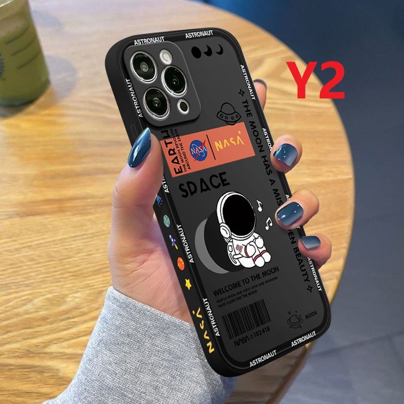 IPHONE Case Pola Sisi Luar Angkasa Astronot NASA Kompatibel Untuk Iphone7 8 Plus 6 6s 11 XR X XS Max 12 13 14 pro Max SE 2020 Lembut Tpu Lucu Shockproof Cover